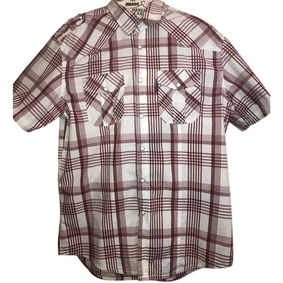 Mens Plaid Western Short Sleeve Button Up Shirt Checkered Casual - Picture 1 of 11